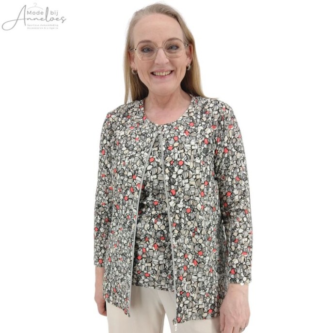 Leona Twinset 3/4 mouw print Peacy